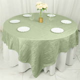 90inch x 90inch Sage Green Accordion Crinkle Taffeta Square Table Overlay