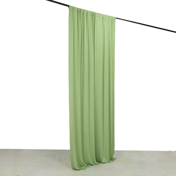 Sage Green 4-Way Stretch Spandex Event Curtain Drapes, Wrinkle Free Backdrop Event Panel with Rod Pockets - 5ftx10ft