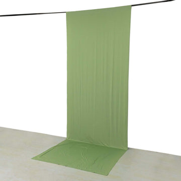 Sage Green 4-Way Stretch Spandex Event Curtain Drapes, Wrinkle Free Backdrop Event Panel with Rod Pockets - 5ftx14ft