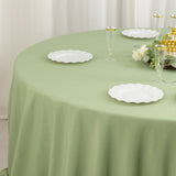 Sage Green Seamless Premium Polyester Round Tablecloth - 220GSM for 6 Foot Table