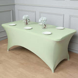 6ft Sage Green Spandex Stretch Fitted Rectangular Tablecloth