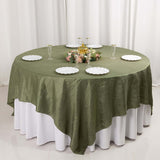 Dusty Sage Green Accordion Crinkle Taffeta Square Table Overlay