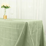 90x132inch Sage Green Accordion Crinkle Taffeta Rectangular Tablecloth