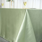 90x132Inch Sage Green Satin Seamless Rectangular Tablecloth