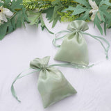 12 Pack | 4x6inch Sage Green Satin Drawstring Wedding Party Favor Gift Bags