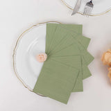 50 Pack Sage Green Soft 2-Ply Disposable Cocktail Napkins, Paper Beverage Napkins 18 GSM - 5inch