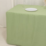 Sage Green Fitted Polyester Rectangle Tablecloth 6ft Table Cover For 72x30inch Tables