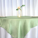 60inch x 60inch Sage Green Seamless Satin Square Tablecloth Overlay