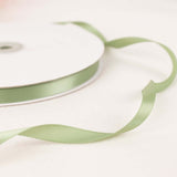 100 Yards 3/8inch Sage Green Single Face Decorative Satin Ribbon#whtbkgd