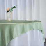 72" x 72" Sage Green Satin Square Tablecloth Overlay