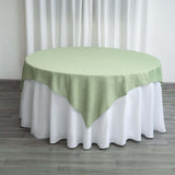 70"x70" Sage Green Square Polyester Table Overlay Washable Linen Overlay