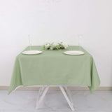 54"x54" Sage Green Square Polyester Table Overlay, Washable Table Linen