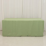 Sage Green Fitted Polyester Rectangle Tablecloth 6ft Table Cover For 72x30inch Tables