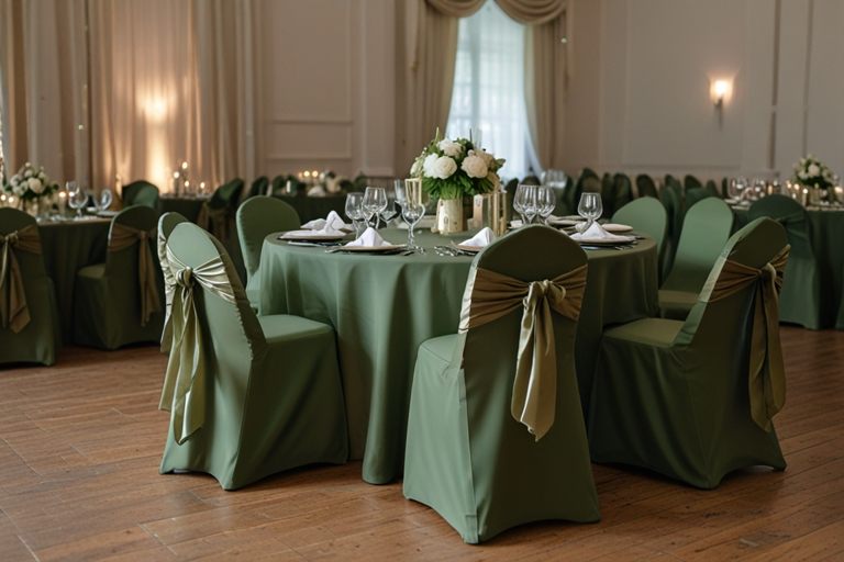sage green wedding Chair Sashes and Covers