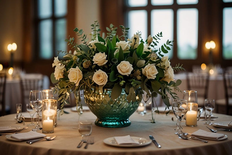 sage green wedding decor- centerpieces