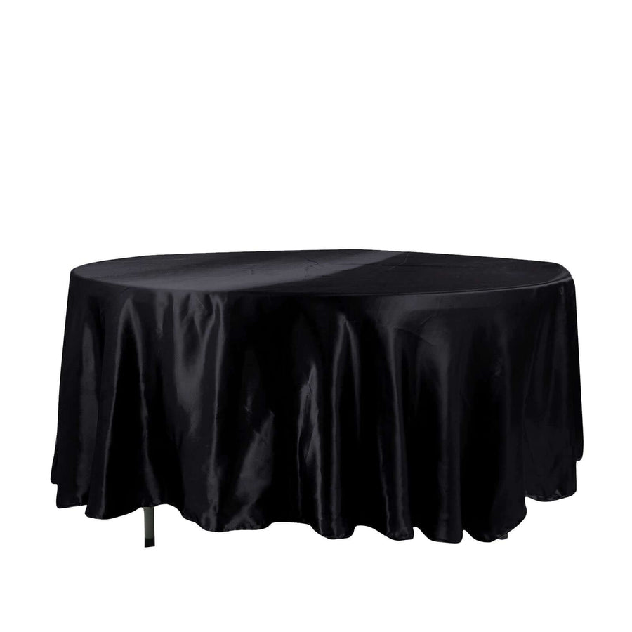 108" Black Satin Round Tablecloth