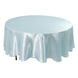 108" Light Blue Smooth Satin Round Tablecloth