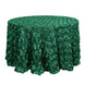 120inch Hunter Emerald Green Grandiose 3D Rosette Satin Round Tablecloth