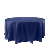 Satin 120" Round Tablecloth Navy Blue - Stylish Seamless Table Cover