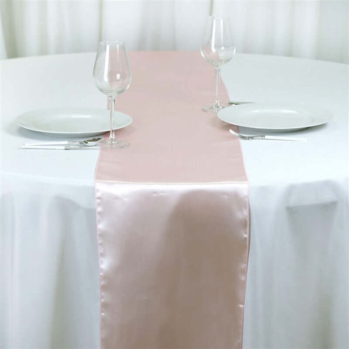 12"x108" Blush | Rose Gold Satin Table Runner#whtbkgd