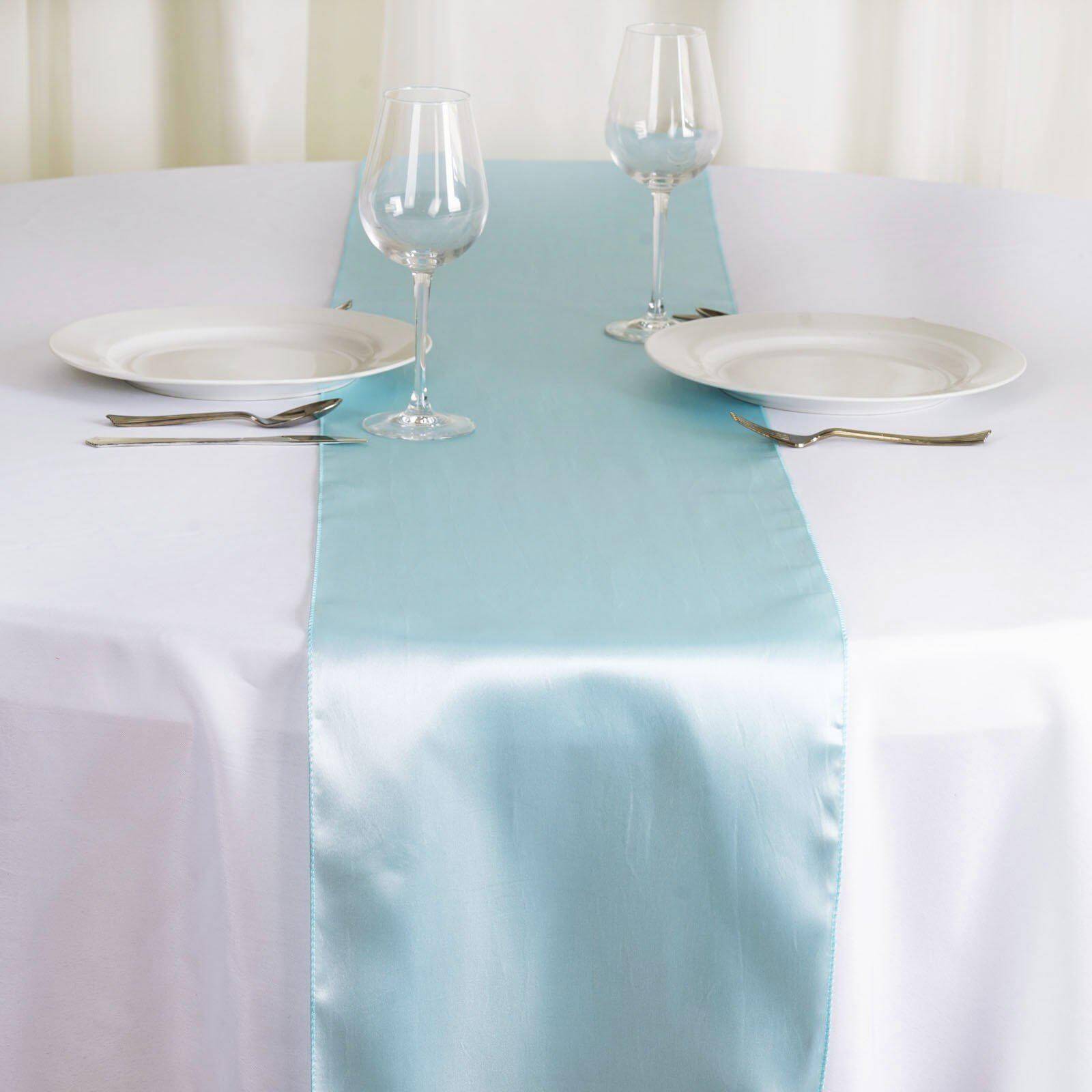 YMHPRIDE 10 Pack 108 x 12 Navy Blue Satin Table Runners Reversible for Wedding and Party Décor YMHPRIDE 10 Pack 108 x 12 Navy Blue Satin Table Runners Reversible for Wedding and Party Décor