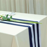 12" x 108" | Navy & White | Stripe Satin Table Runners