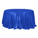 132Inch Royal Blue Seamless Satin Round Tablecloth