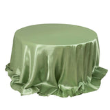 132inch Sage Green Seamless Satin Round Tablecloth