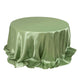 132inch Sage Green Seamless Satin Round Tablecloth