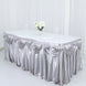 14ft Silver Pleated Satin Double Drape Table Skirt