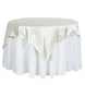 60"x 60" Ivory Seamless Satin Square Tablecloth Overlay