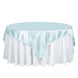 72" x 72" Light Blue Satin Square Tablecloth Overlay