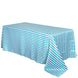 90 inch x156 inch White/Turquoise Stripe Satin Tablecloth