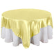 90"x90" Yellow Satin Square Table Overlay