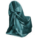 Peacock Teal Satin Self-Tie Universal Chair Cover, Folding, Dining, Banquet