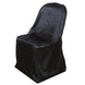 Black Glossy Satin Folding Chair Covers, Reusable Elegant Chair Covers#whtbkgd