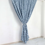 8ftx8ft Dusty Blue Satin Rosette Event Curtain Drapes, Backdrop Event Panel