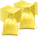 60 Pack 6x9inch Gold Satin Wedding Party Favor Bags, Drawstring Pouch Gift Bags