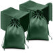 60 Pack 6x9inch Hunter Emerald Green Satin Wedding Party Favor Bags, Drawstring Pouch Gift Bags
