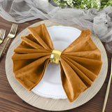 5 Pack | Gold Premium Sheen Finish Velvet Cloth Dinner Napkins