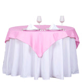 54"x54" Pink Square Polyester Table Overlay