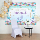 5ftx7ft "Our Little Mermaid" Print Vinyl Photography Booth Backdrop