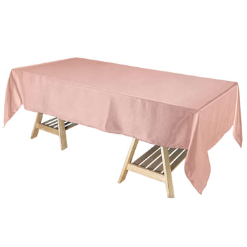 Satin Rectangular 60"x102" Tablecloth Dusty Rose - Smooth and Lustrous Table Cover