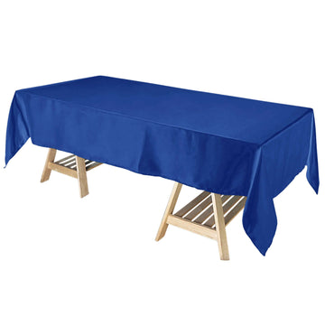 Satin Rectangular 60"x102" Tablecloth Royal Blue - Smooth and Lustrous Table Cover