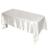 72"x120" Ivory Satin Rectangular Tablecloth