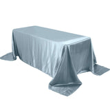 90x132Inch Dusty Blue Satin Seamless Rectangular Tablecloth