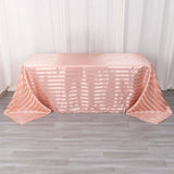 90x132inch Dusty Rose Satin Stripe Seamless Rectangular Tablecloth