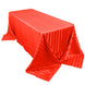 90x132inch Red Satin Stripe Seamless Rectangular Tablecloth