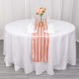 12x108inch Dusty Rose Satin Stripe Table Runner, Elegant Tablecloth Runner