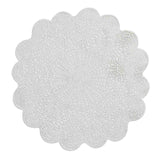 6 Pack White Vinyl Placemats, Vintage Floral Lace Non-Slip Dining Table Mats 15"#whtbkgd